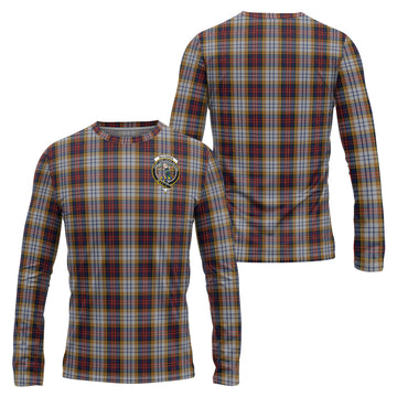 MacInnes Ancient Hunting Tartan Long Sleeve T-Shirt with Family Crest