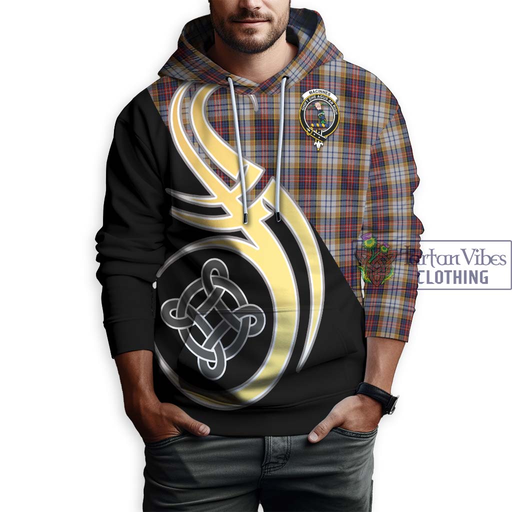 MacInnes Ancient Hunting Tartan Hoodie with Family Crest and Celtic Symbol Style Zip Hoodie - Tartan Vibes Clothing