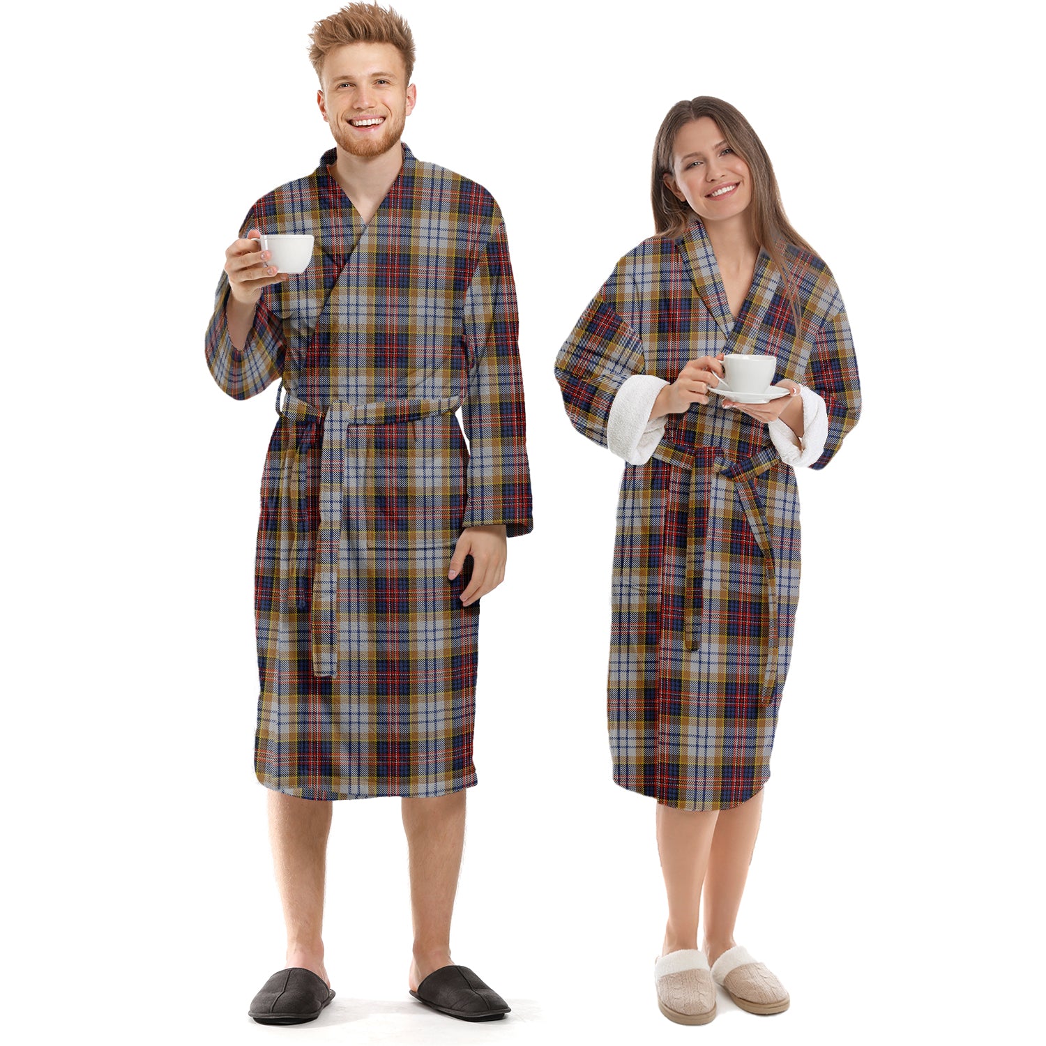 MacInnes Ancient Hunting Tartan Bathrobe Unisex S - Tartan Vibes Clothing