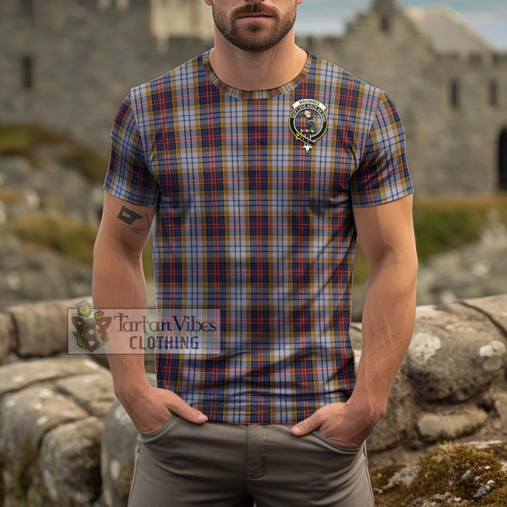 MacInnes Ancient Hunting Tartan Cotton T-Shirt with Family Crest Men's Shirt - Tartanvibesclothing Shop