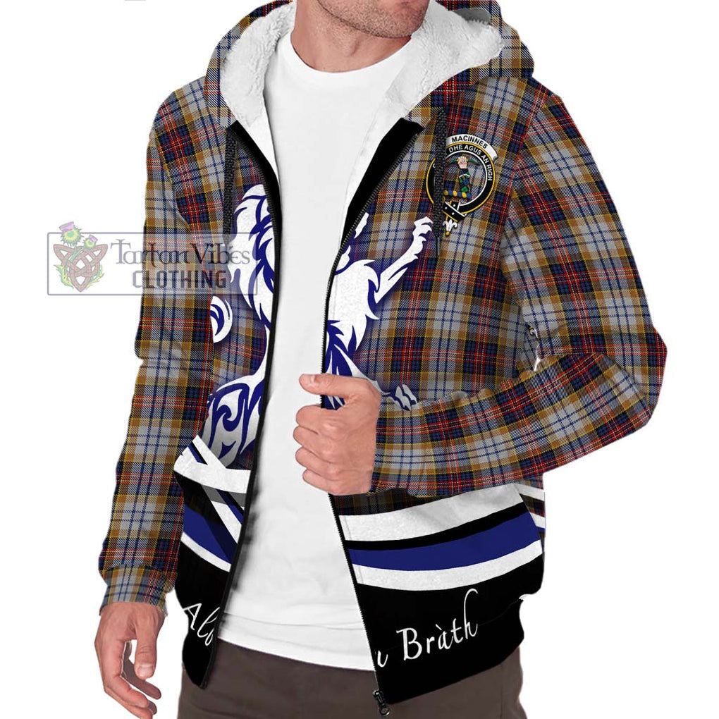 MacInnes Ancient Hunting Tartan Sherpa Hoodie with Alba Gu Brath Regal Lion Emblem Unisex S - Tartanvibesclothing Shop