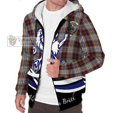 MacInnes Ancient Hunting Tartan Sherpa Hoodie with Alba Gu Brath Regal Lion Emblem