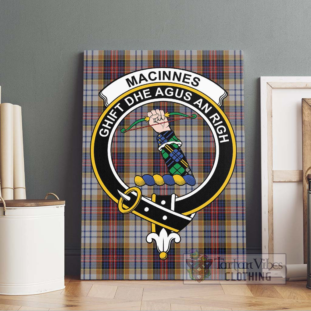 MacInnes Ancient Hunting Tartan Canvas Print Wall Art with Family Crest Without Frame - Tartan Vibes Clothing