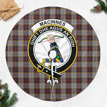 MacInnes Ancient Hunting Tartan Christmas Tree Skirt with Family Crest