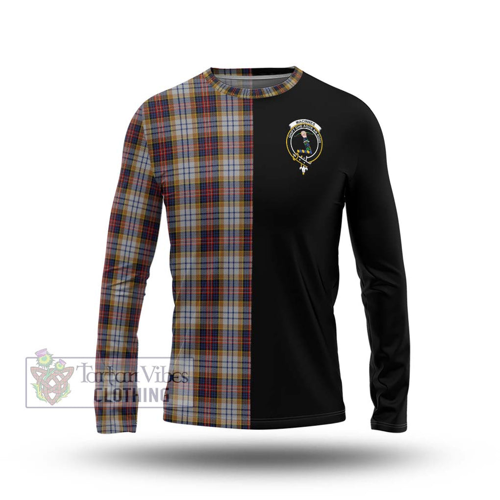 MacInnes Ancient Hunting Tartan Long Sleeve T-Shirt with Family Crest and Half Of Me Style Unisex - Tartanvibesclothing Shop