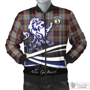 MacInnes Ancient Hunting Tartan Bomber Jacket with Alba Gu Brath Regal Lion Emblem