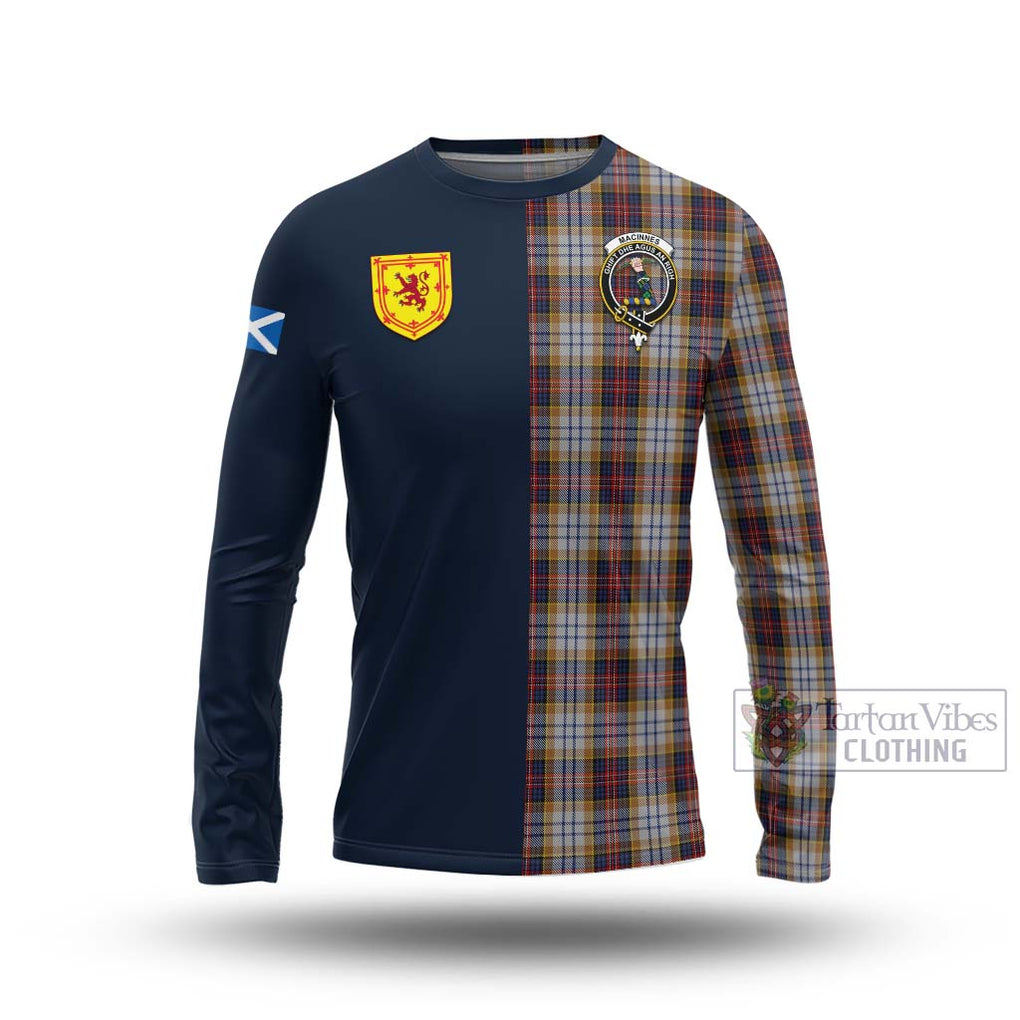 Tartan Vibes Clothing MacInnes Ancient Hunting Tartan Long Sleeve T-Shirt with Scottish Lion Royal Arm Half Style