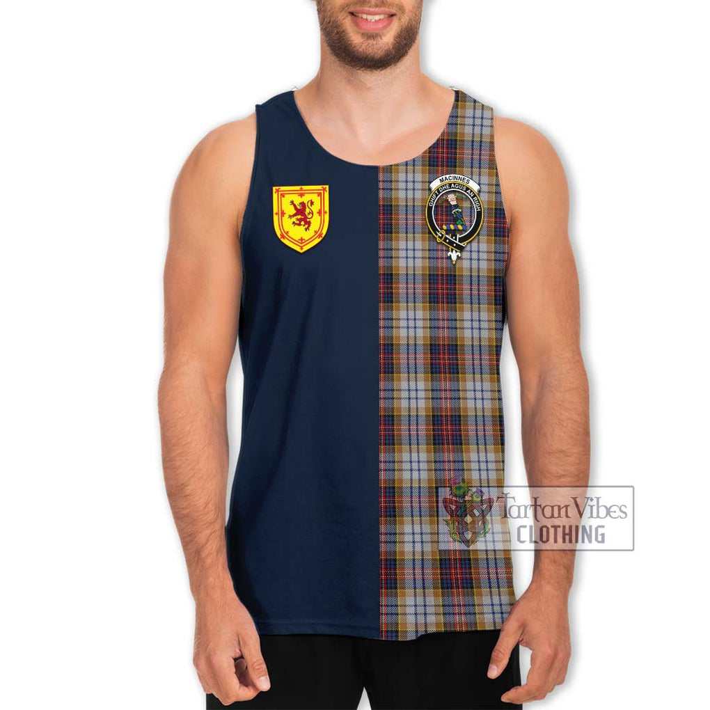 Tartan Vibes Clothing MacInnes Ancient Hunting Tartan Men's Tank Top with Scottish Lion Royal Arm Half Style