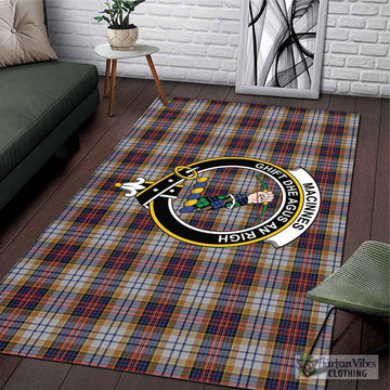 MacInnes Ancient Hunting Tartan Area Rug with Family Crest