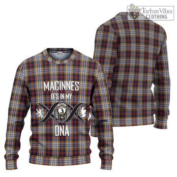 MacInnes Ancient Hunting Tartan Ugly Sweater with Family Crest DNA In Me Style