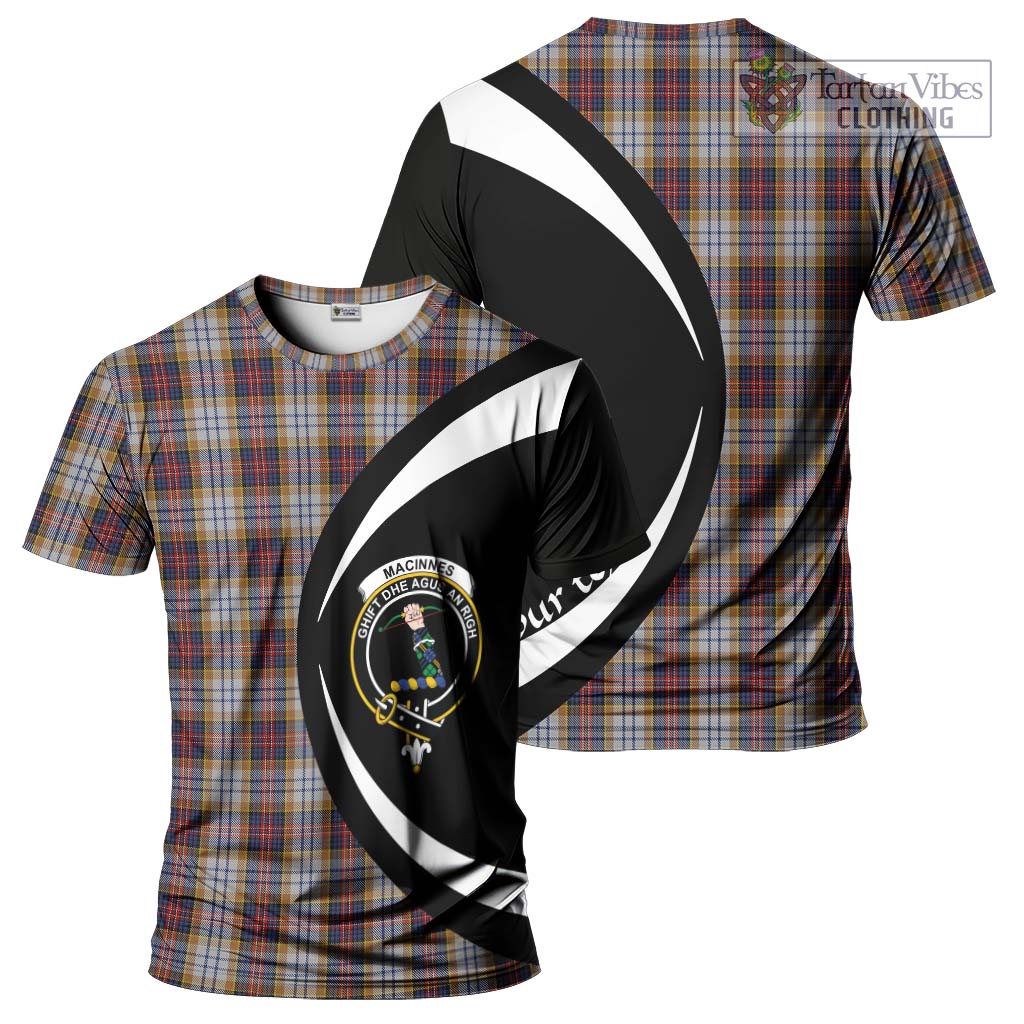 Tartan Vibes Clothing MacInnes Ancient Hunting Tartan T-Shirt with Family Crest Circle Style