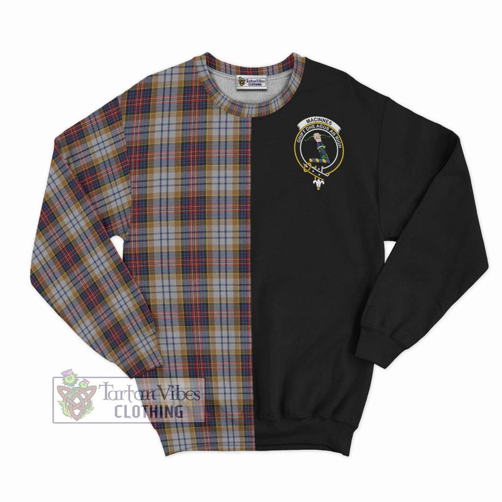 MacInnes Ancient Hunting Tartan Sweatshirt with Family Crest and Half Of Me Style - Tartanvibesclothing Shop