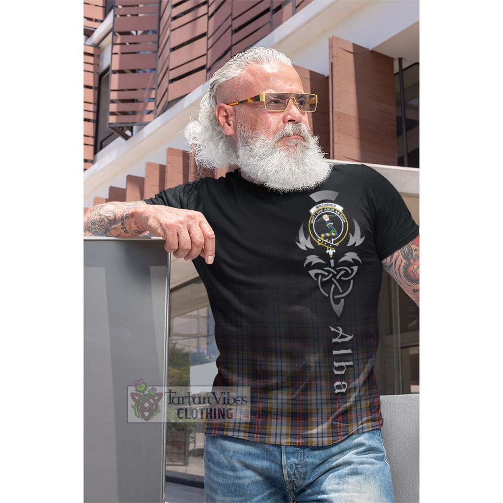 Tartan Vibes Clothing MacInnes Ancient Hunting Tartan Cotton T-shirt Featuring Alba Gu Brath Family Crest Celtic Inspired