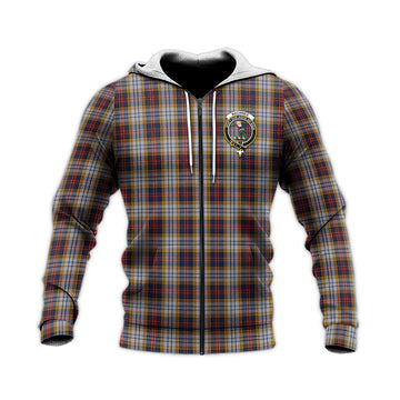 MacInnes Ancient Hunting Tartan Knitted Hoodie with Family Crest