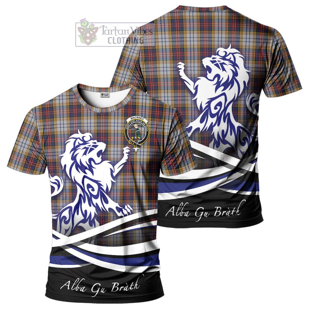 Tartan Vibes Clothing MacInnes Ancient Hunting Tartan Cotton T-shirt with Alba Gu Brath Regal Lion Emblem