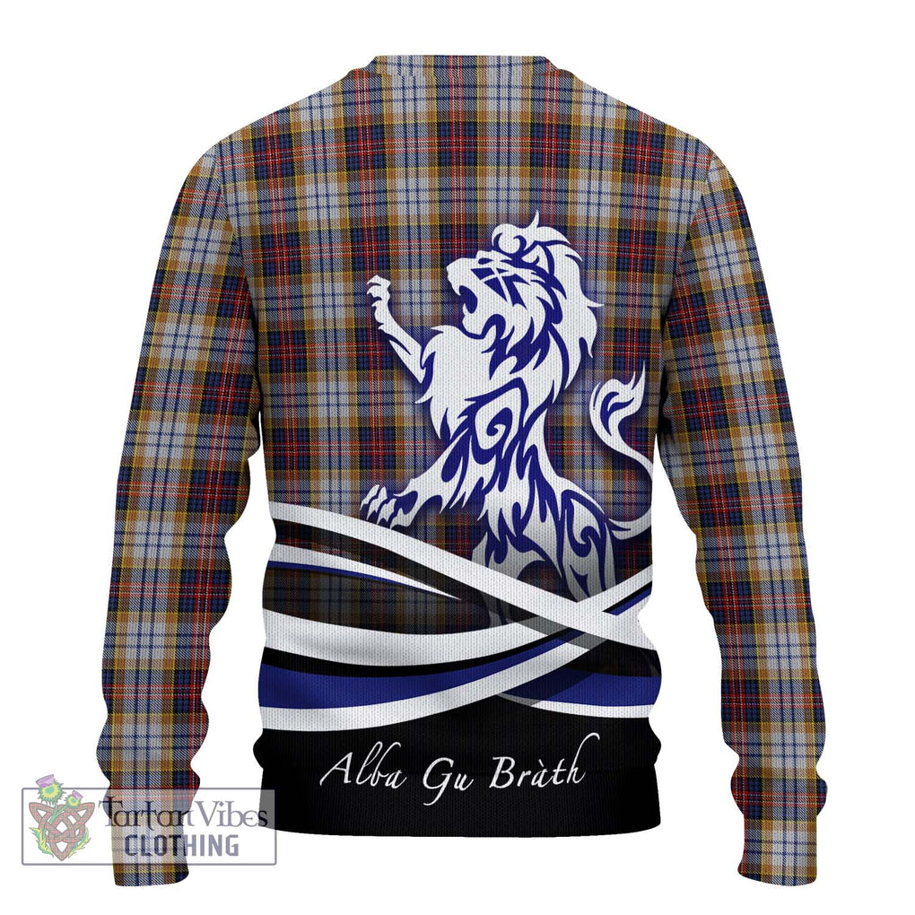 MacInnes Ancient Hunting Tartan Knitted Sweater with Alba Gu Brath Regal Lion Emblem - Tartanvibesclothing Shop