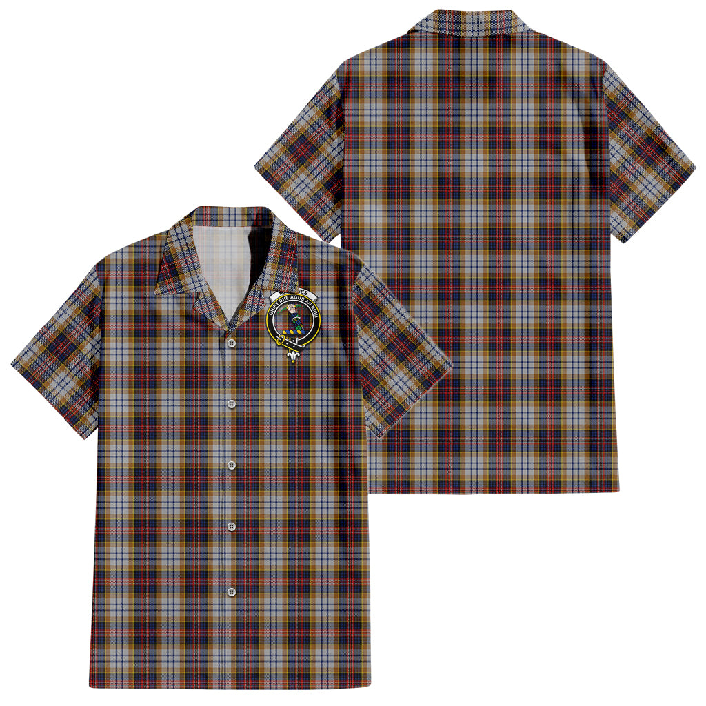 macinnes-ancient-hunting-tartan-short-sleeve-button-down-shirt-with-family-crest