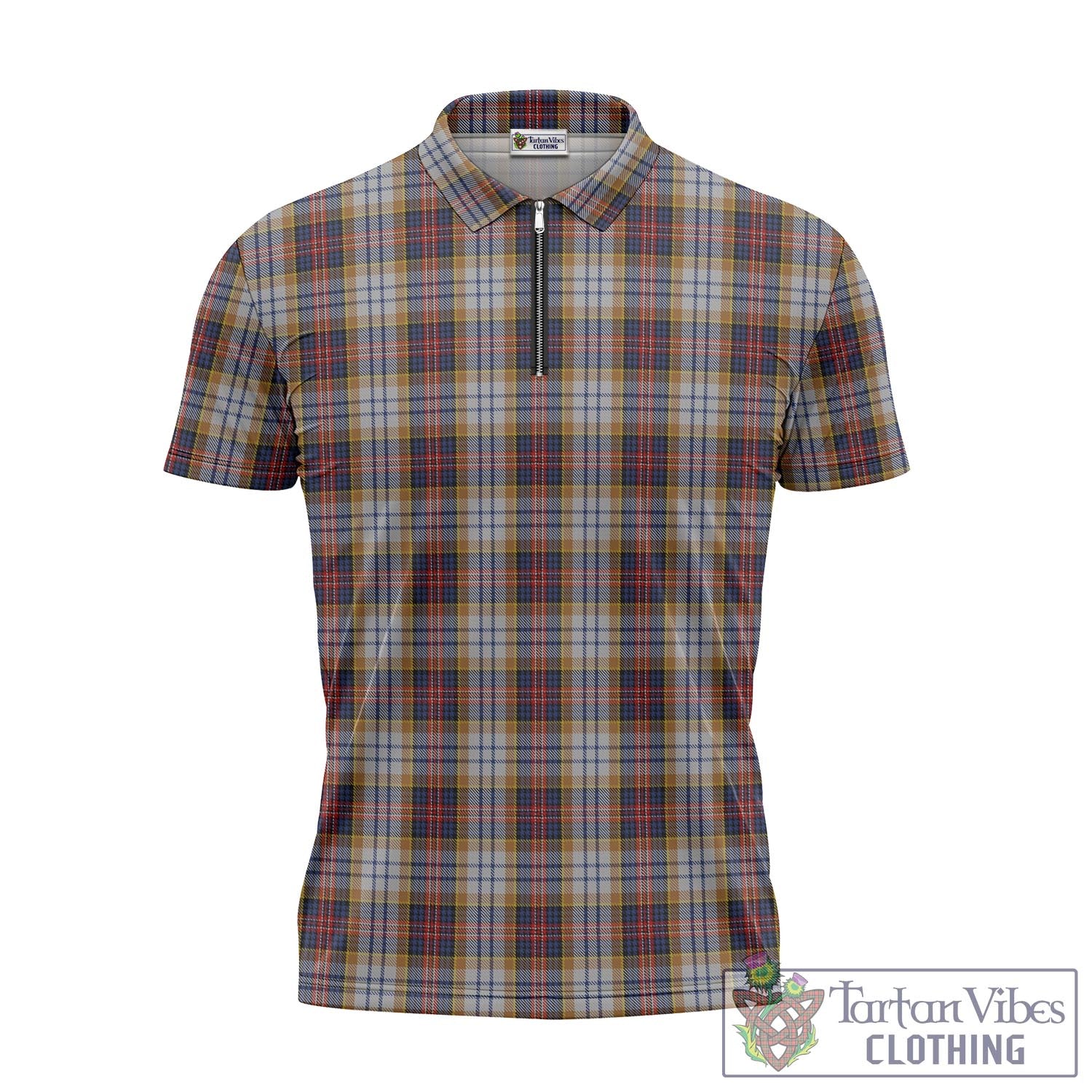 Tartan Vibes Clothing MacInnes Ancient Hunting Tartan Zipper Polo Shirt