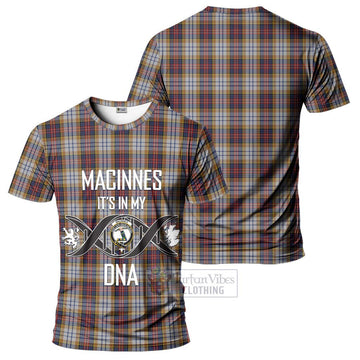 MacInnes Ancient Hunting Tartan T-Shirt with Family Crest DNA In Me Style