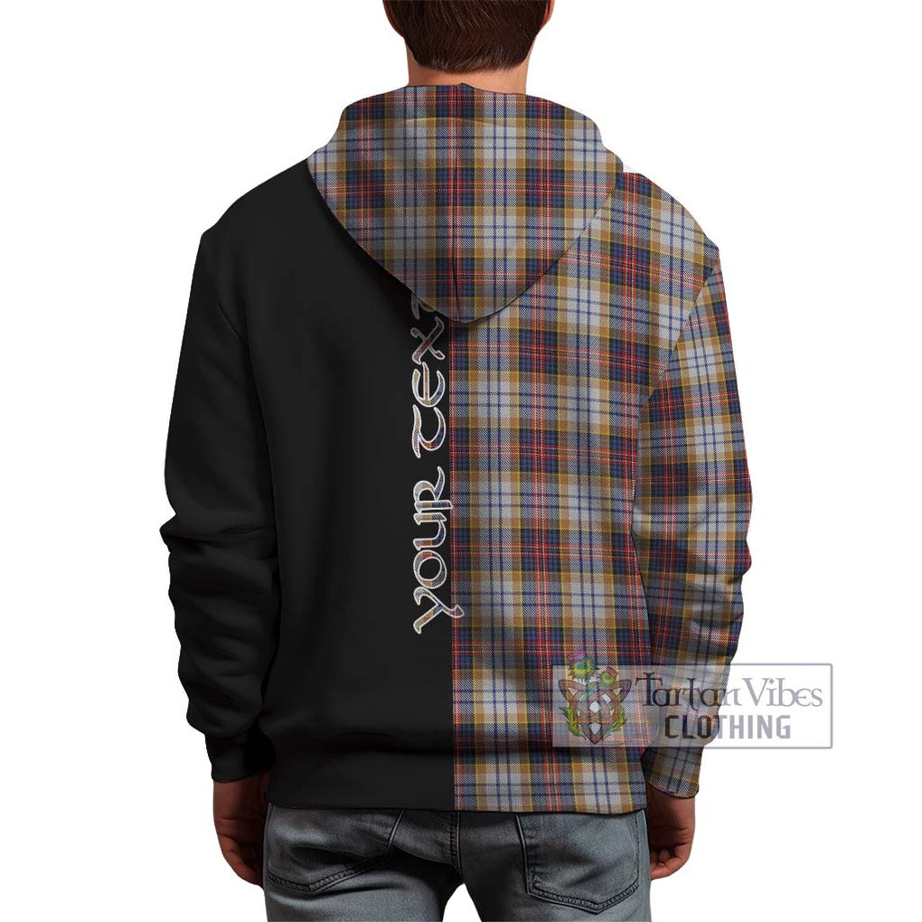 MacInnes Ancient Hunting Tartan Hoodie with Family Crest and Half Of Me Style - Tartanvibesclothing Shop