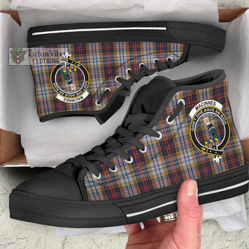 MacInnes Ancient Hunting Tartan High Top Shoes with Family Crest