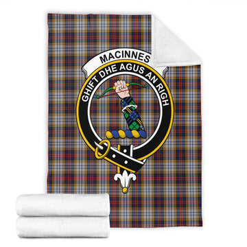 MacInnes Ancient Hunting Tartan Blanket with Family Crest