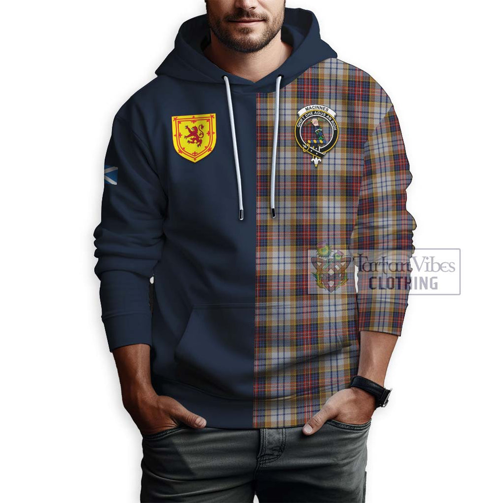 Tartan Vibes Clothing MacInnes Ancient Hunting Tartan Hoodie with Scottish Lion Royal Arm Half Style