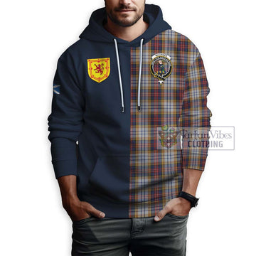 MacInnes Ancient Hunting Tartan Hoodie Alba with Scottish Lion Royal Arm Half Style