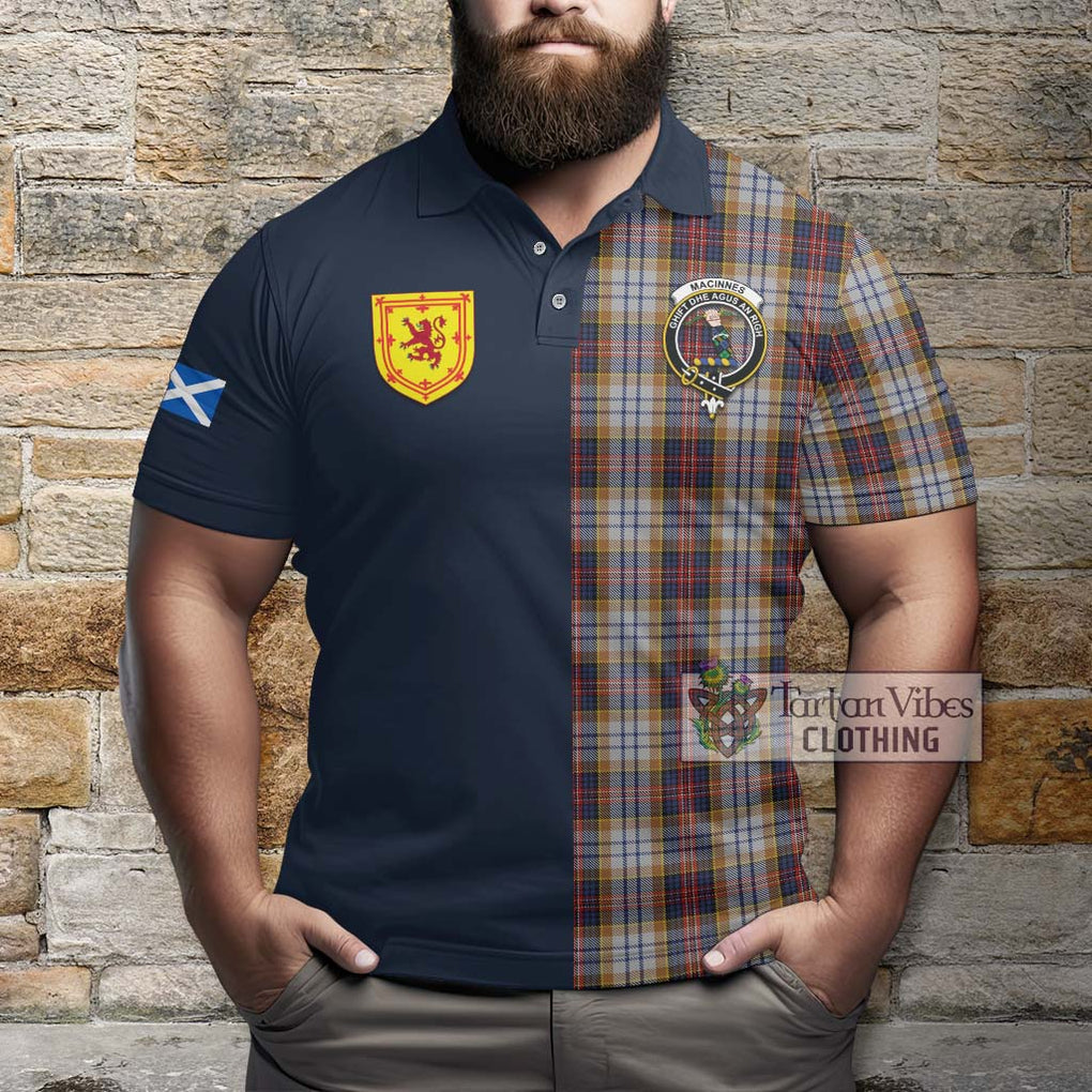 Tartan Vibes Clothing MacInnes Ancient Hunting Tartan Polo Shirt with Scottish Lion Royal Arm Half Style