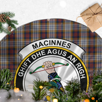 MacInnes Ancient Hunting Tartan Christmas Tree Skirt with Family Crest