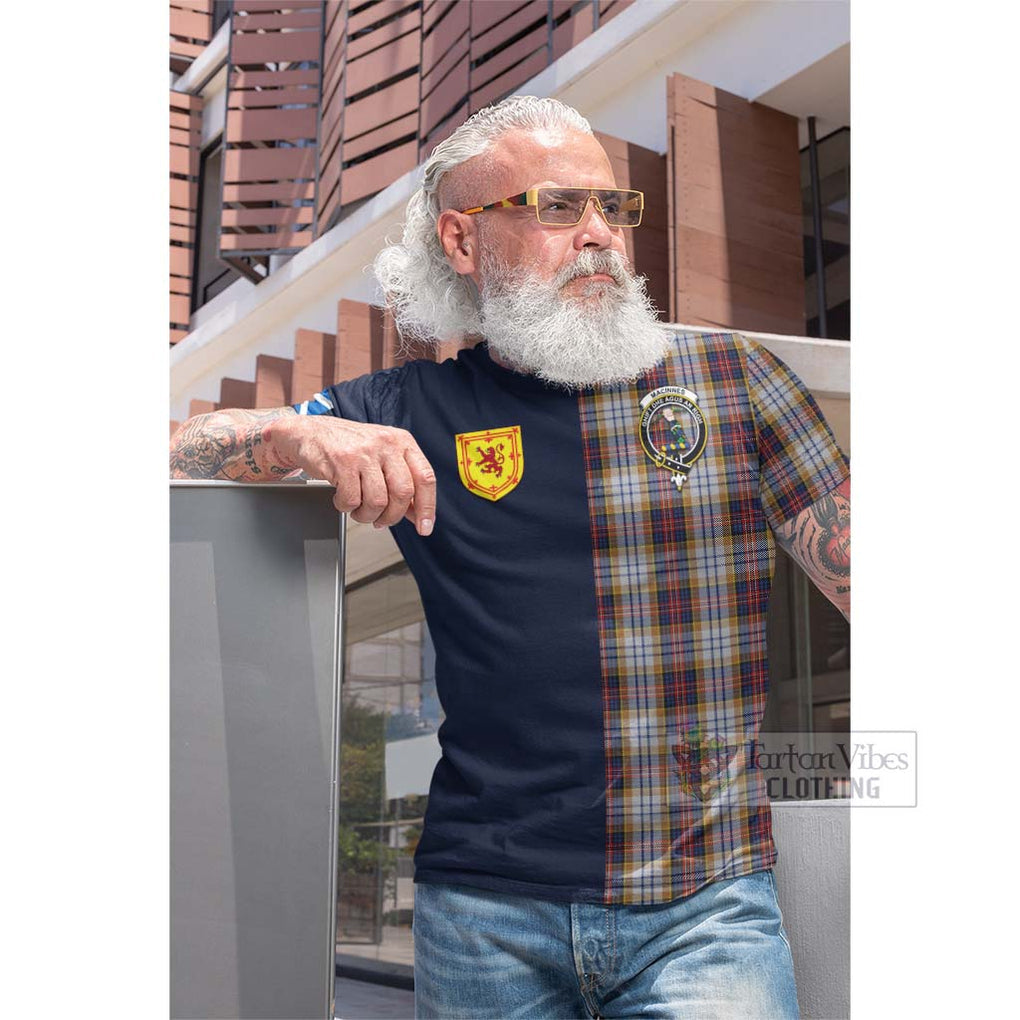 Tartan Vibes Clothing MacInnes Ancient Hunting Tartan Cotton T-shirt with Scottish Lion Royal Arm Half Style