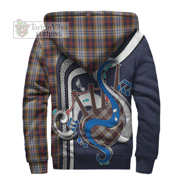 MacInnes Ancient Hunting Tartan Sherpa Hoodie with Epic Bagpipe Style