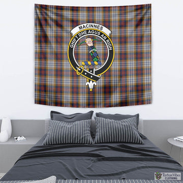 MacInnes Ancient Hunting Tartan Tapestry Wall Hanging and Home Decor for Room with Family Crest