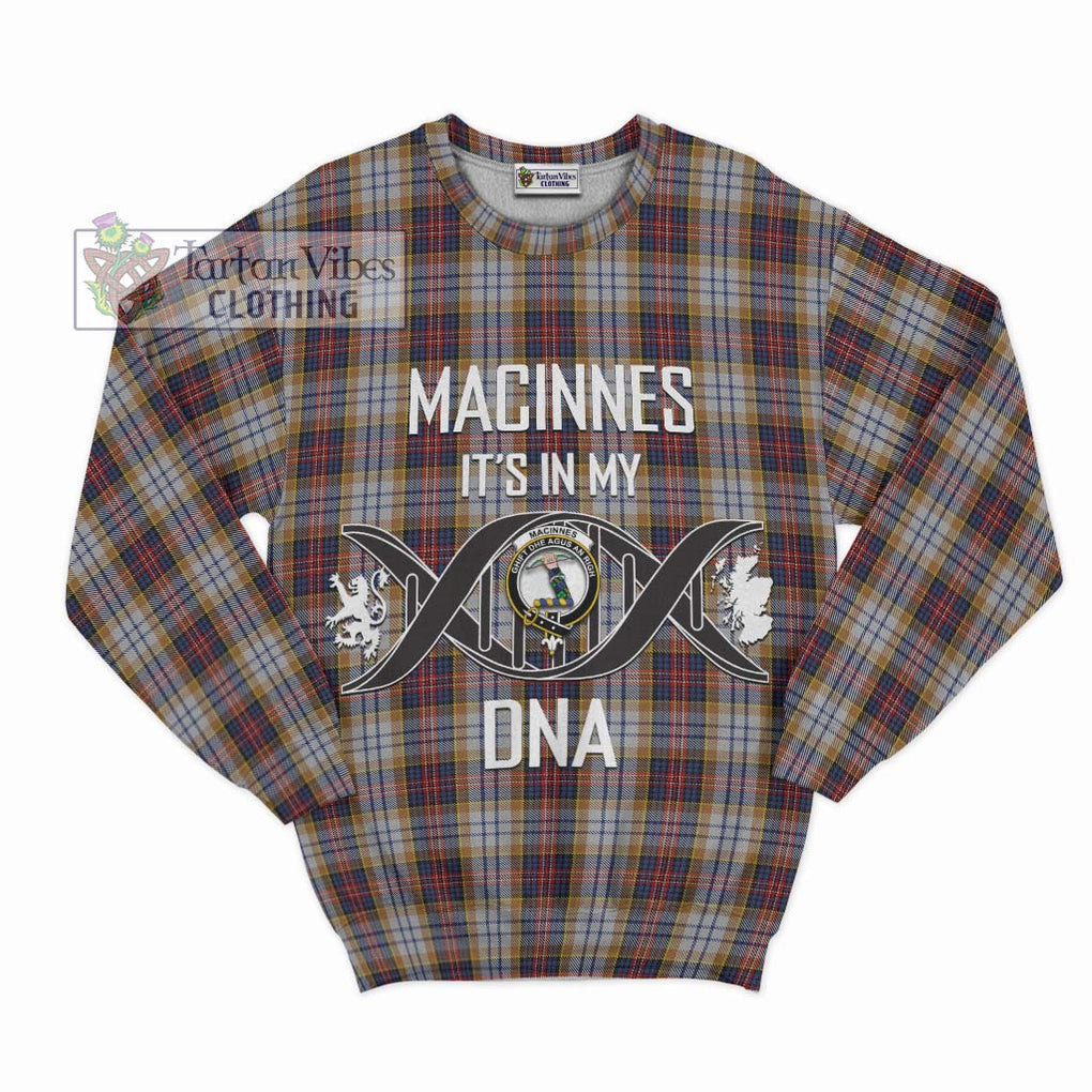 MacInnes Ancient Hunting Tartan Sweatshirt with Family Crest DNA In Me Style - Tartanvibesclothing Shop