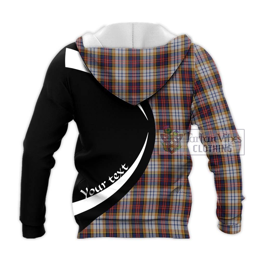 MacInnes Ancient Hunting Tartan Knitted Hoodie with Family Crest Circle Style - Tartan Vibes Clothing