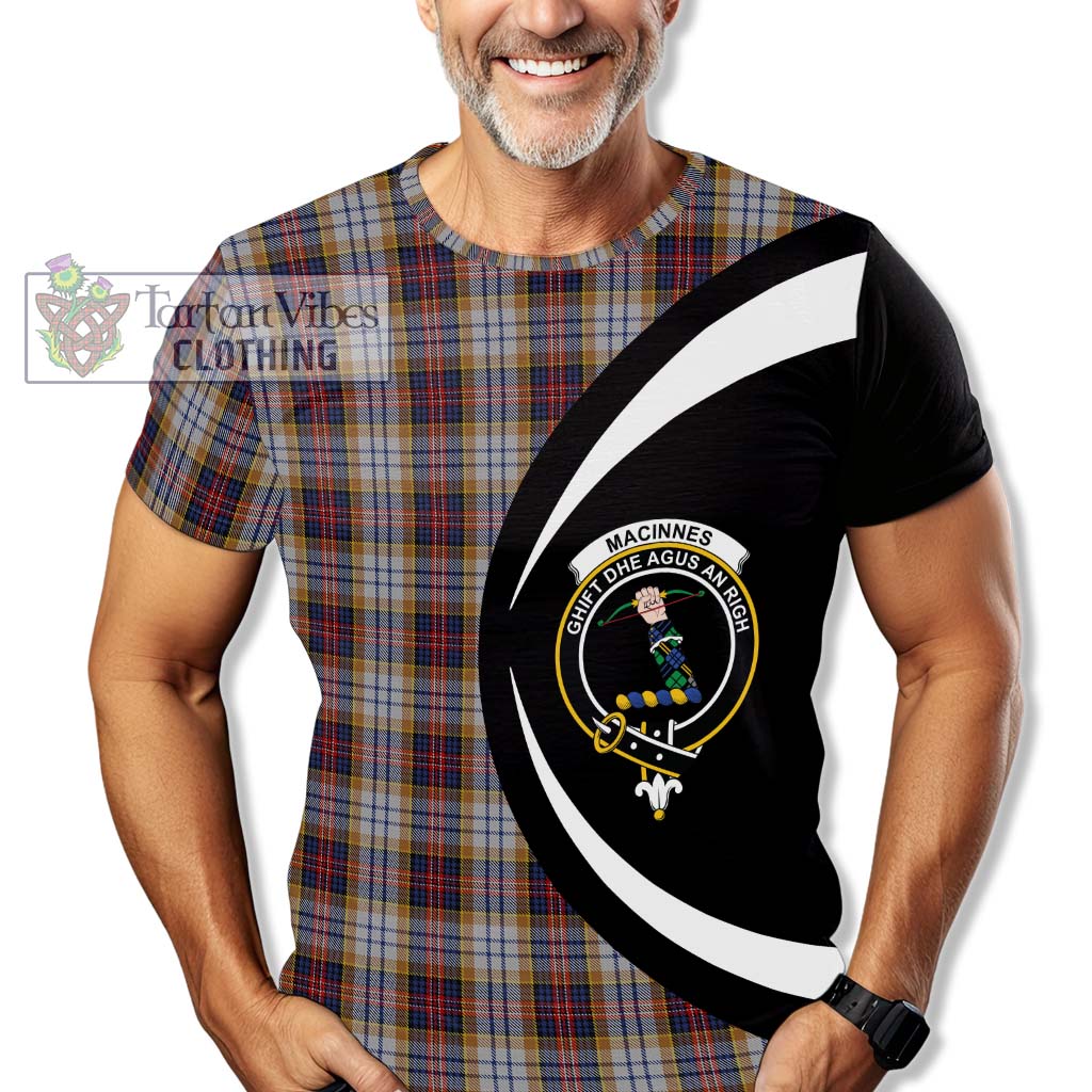 Tartan Vibes Clothing MacInnes Ancient Hunting Tartan T-Shirt with Family Crest Circle Style