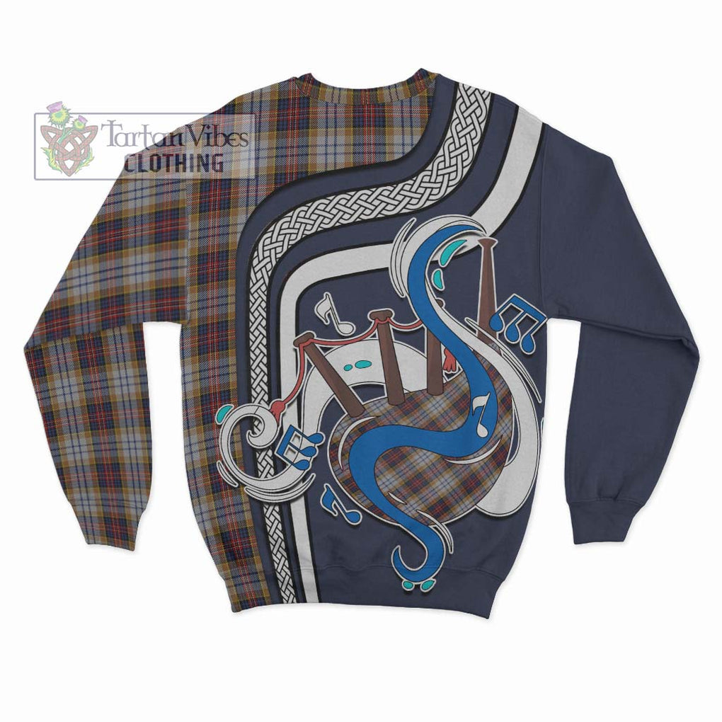 Tartan Vibes Clothing MacInnes Ancient Hunting Tartan Sweatshirt with Epic Bagpipe Style