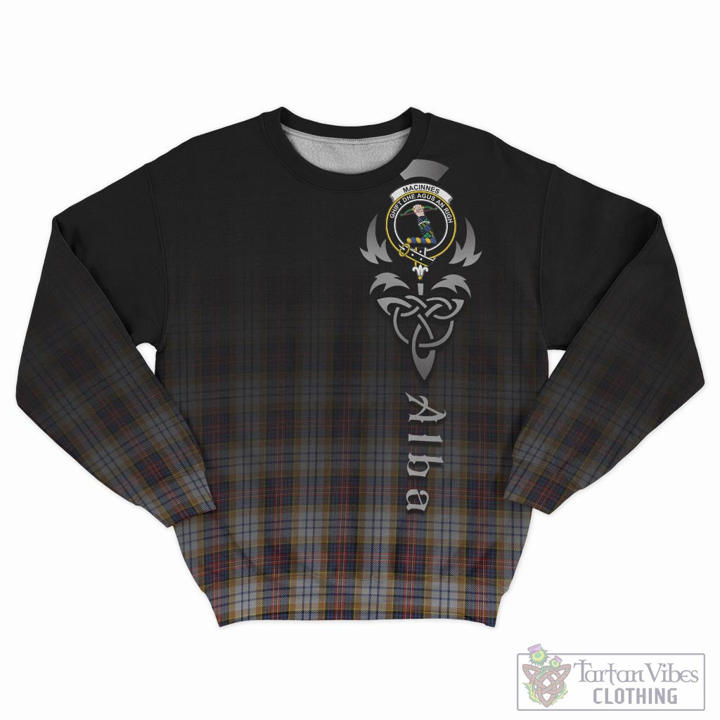 Tartan Vibes Clothing MacInnes Ancient Hunting Tartan Sweatshirt Featuring Alba Gu Brath Family Crest Celtic Inspired