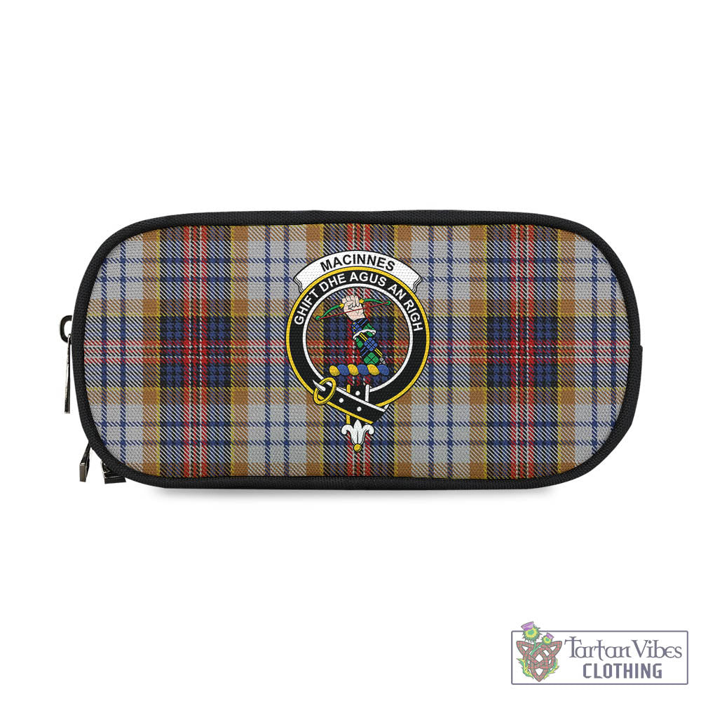 Tartan Vibes Clothing MacInnes Ancient Hunting Tartan Pen and Pencil Case with Family Crest