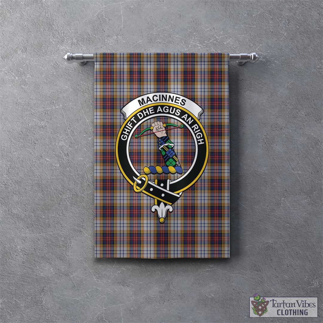 Tartan Vibes Clothing MacInnes Ancient Hunting Tartan Gonfalon, Tartan Banner with Family Crest