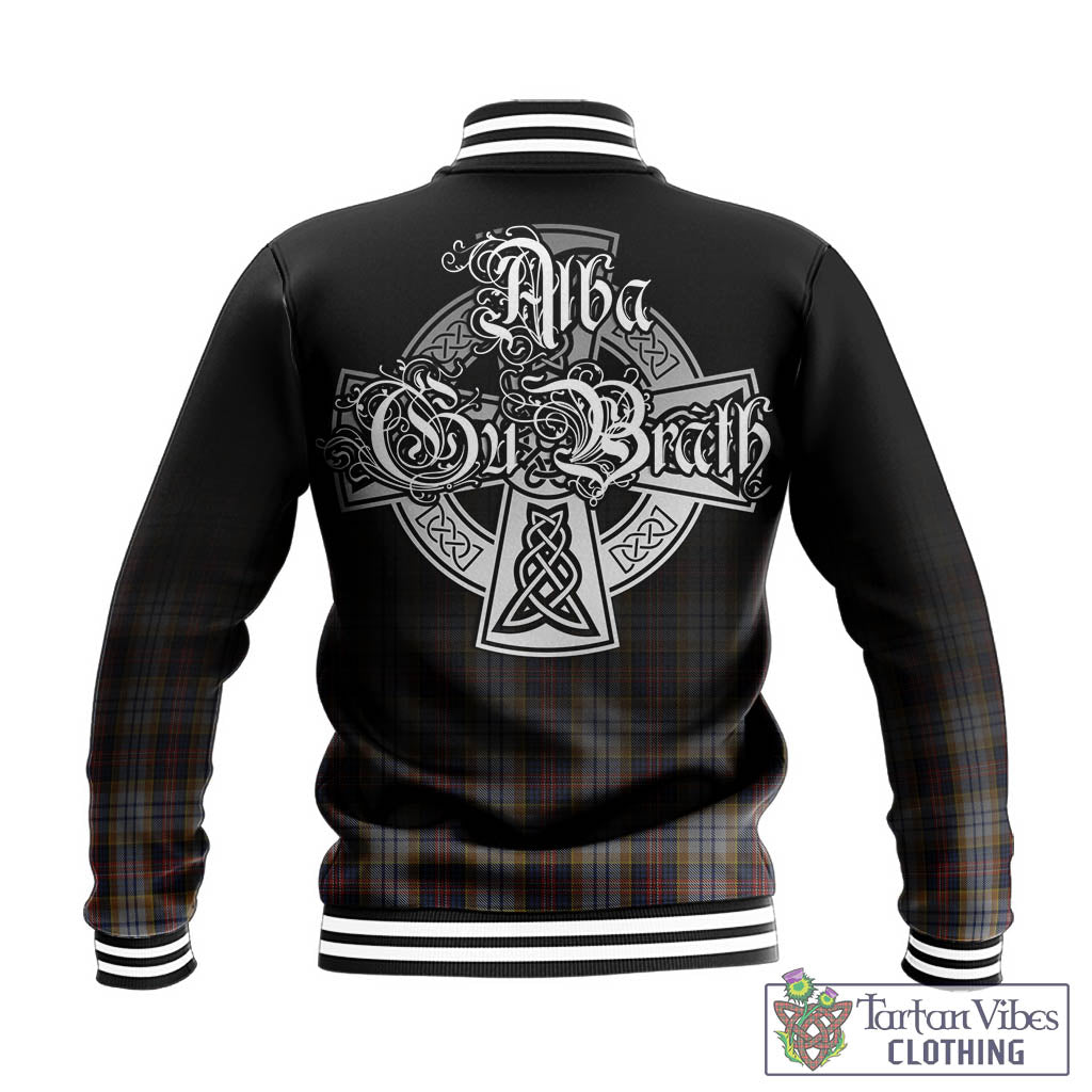 Tartan Vibes Clothing MacInnes Ancient Hunting Tartan Baseball Jacket Featuring Alba Gu Brath Family Crest Celtic Inspired