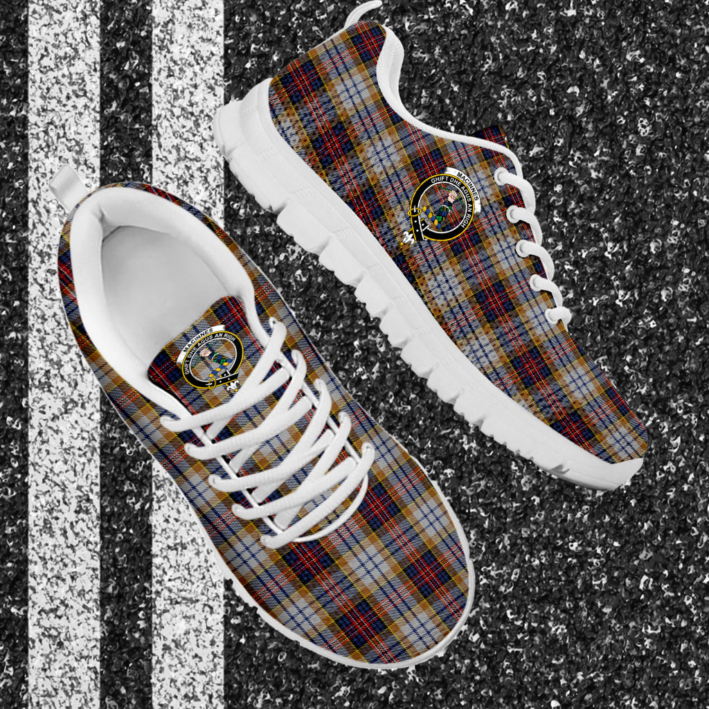 MacInnes Ancient Hunting Tartan Sneakers with Family Crest - Tartan Vibes Clothing