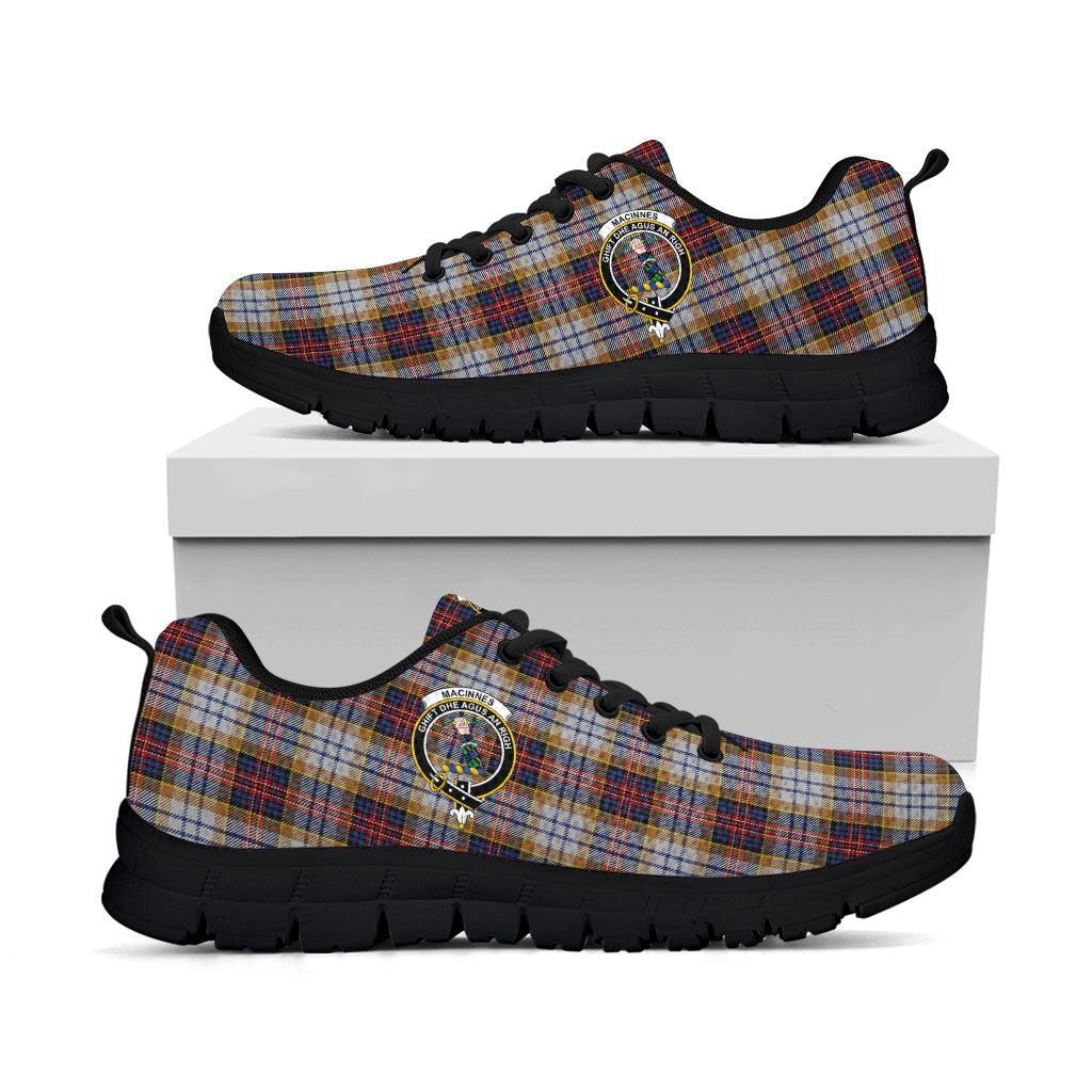 MacInnes Ancient Hunting Tartan Sneakers with Family Crest - Tartan Vibes Clothing