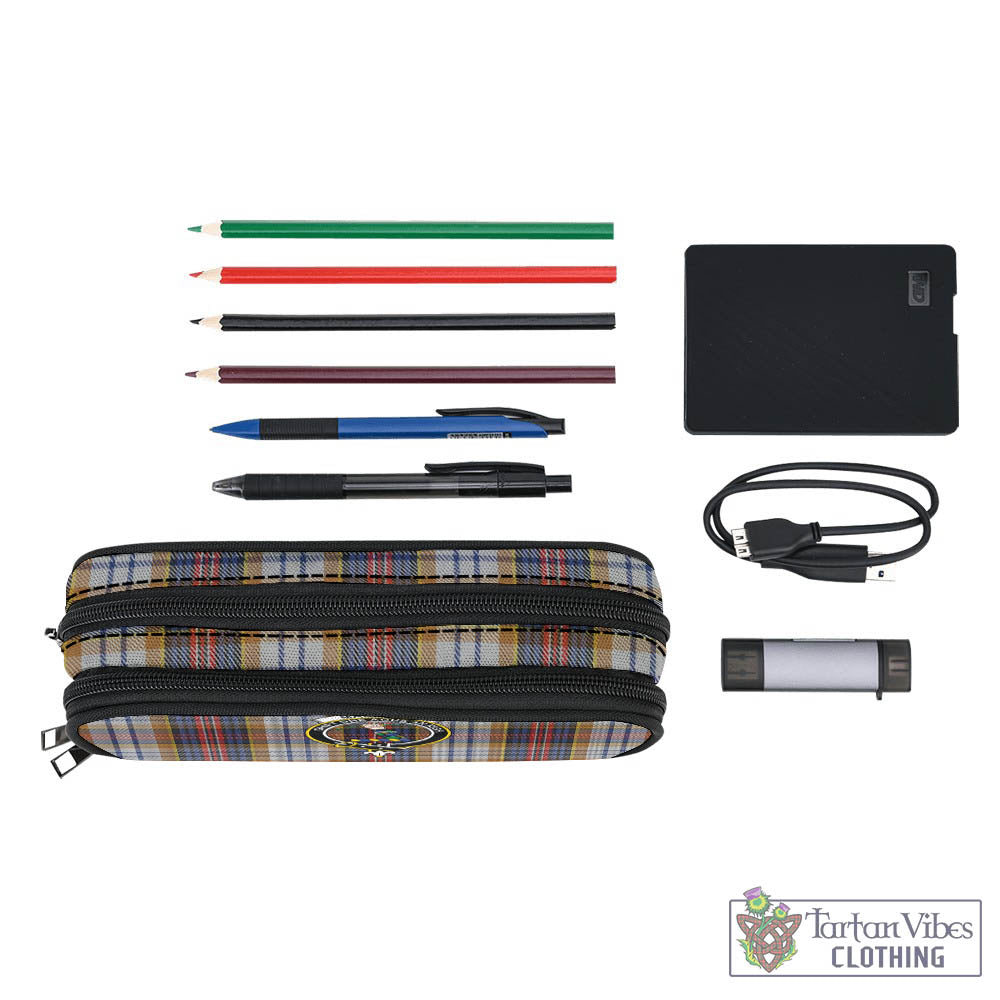 Tartan Vibes Clothing MacInnes Ancient Hunting Tartan Pen and Pencil Case with Family Crest