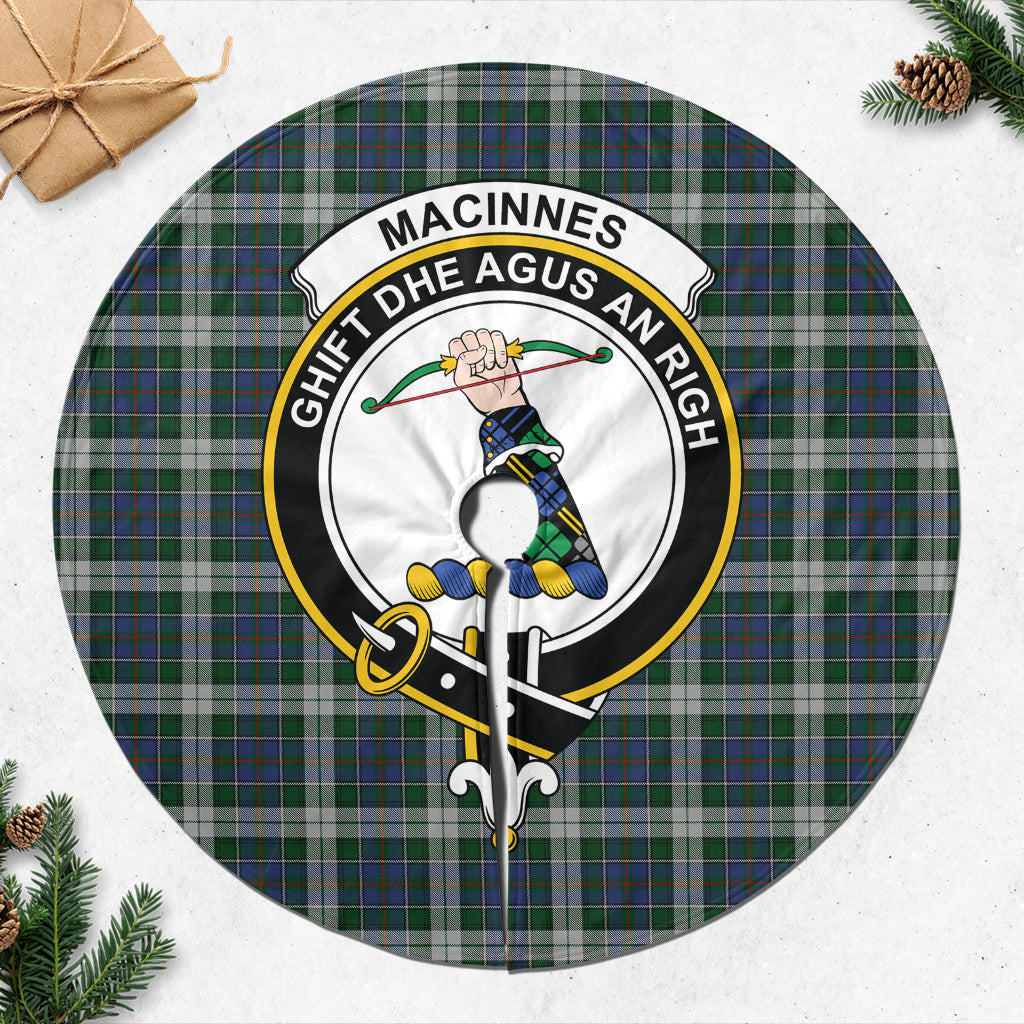 MacInnes Dress Tartan Christmas Tree Skirt with Family Crest - Tartanvibesclothing