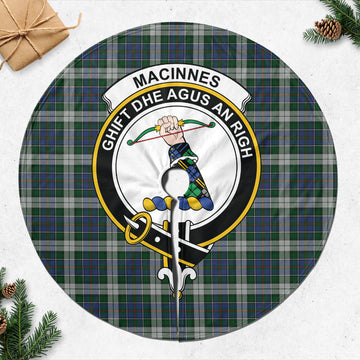 MacInnes Dress Tartan Christmas Tree Skirt with Family Crest