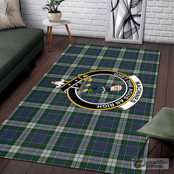 MacInnes Dress Tartan Area Rug with Family Crest