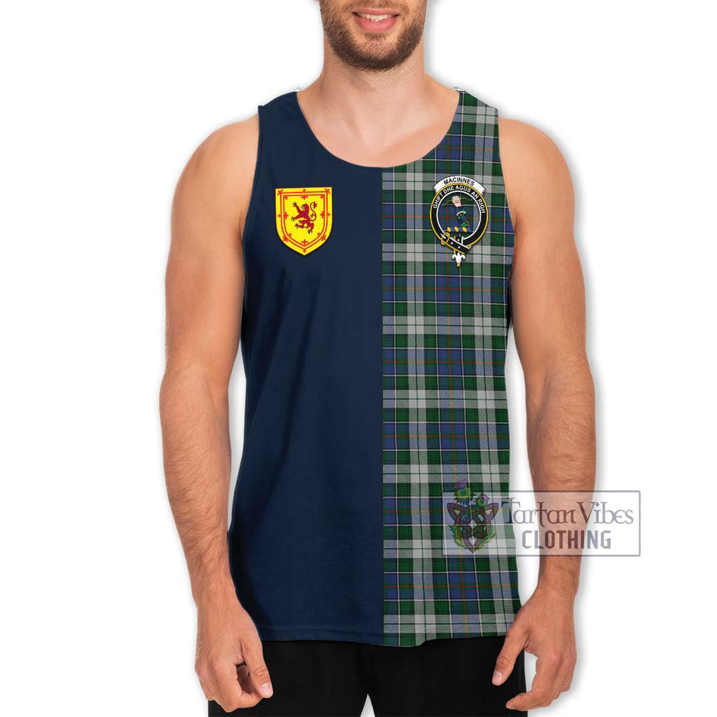 Tartan Vibes Clothing MacInnes Dress Tartan Men's Tank Top with Scottish Lion Royal Arm Half Style