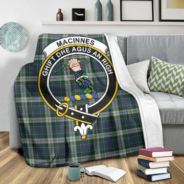 MacInnes Dress Tartan Blanket with Family Crest