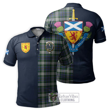 MacInnes Dress Tartan Polo Shirt Alba with Scottish Lion Royal Arm Half Style